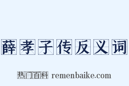 薛孝子传反义词是什么意思的图片
